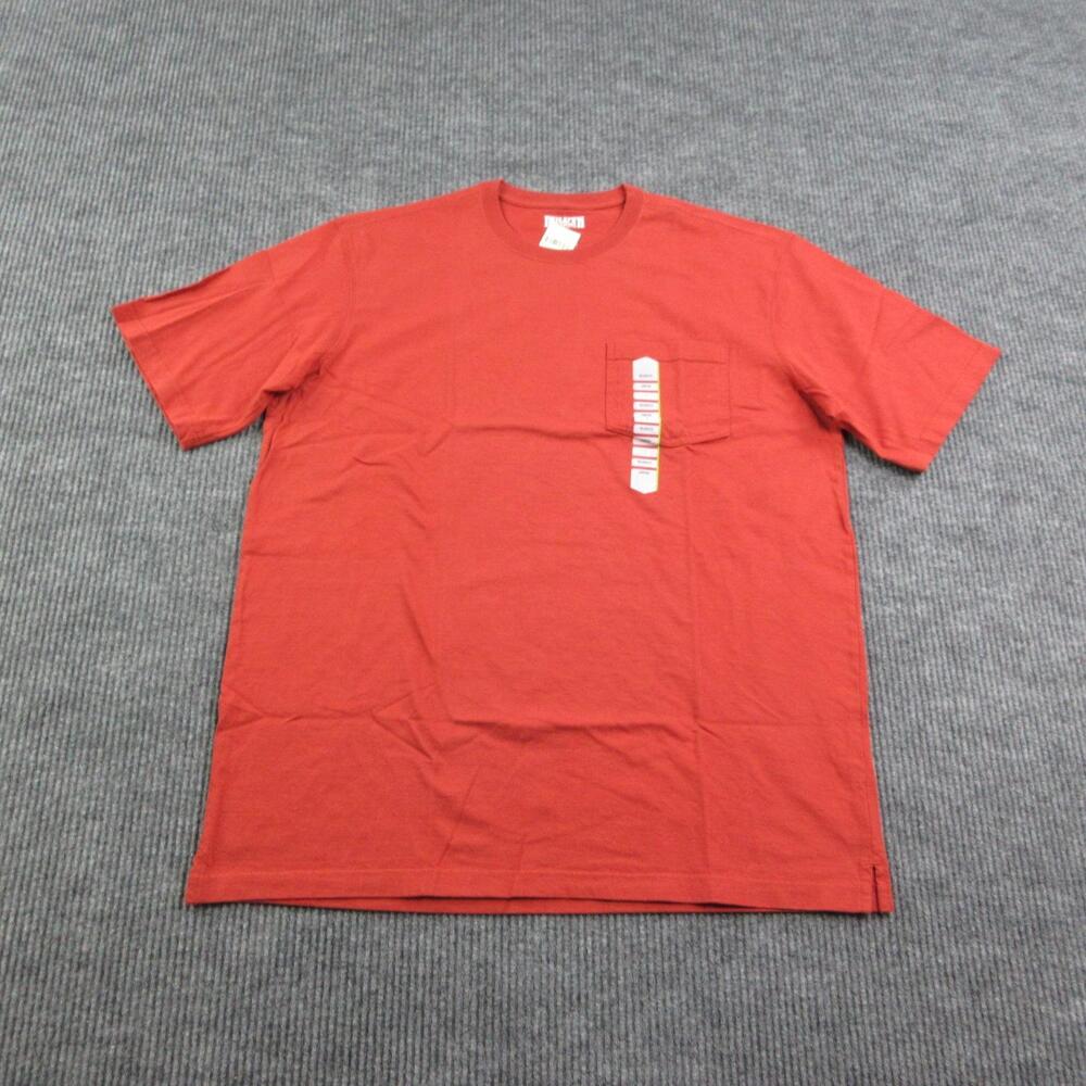 Duluth Trading Co. Shirt Mens Large Orange Short Sleeve Longtail T Pocket NWT
